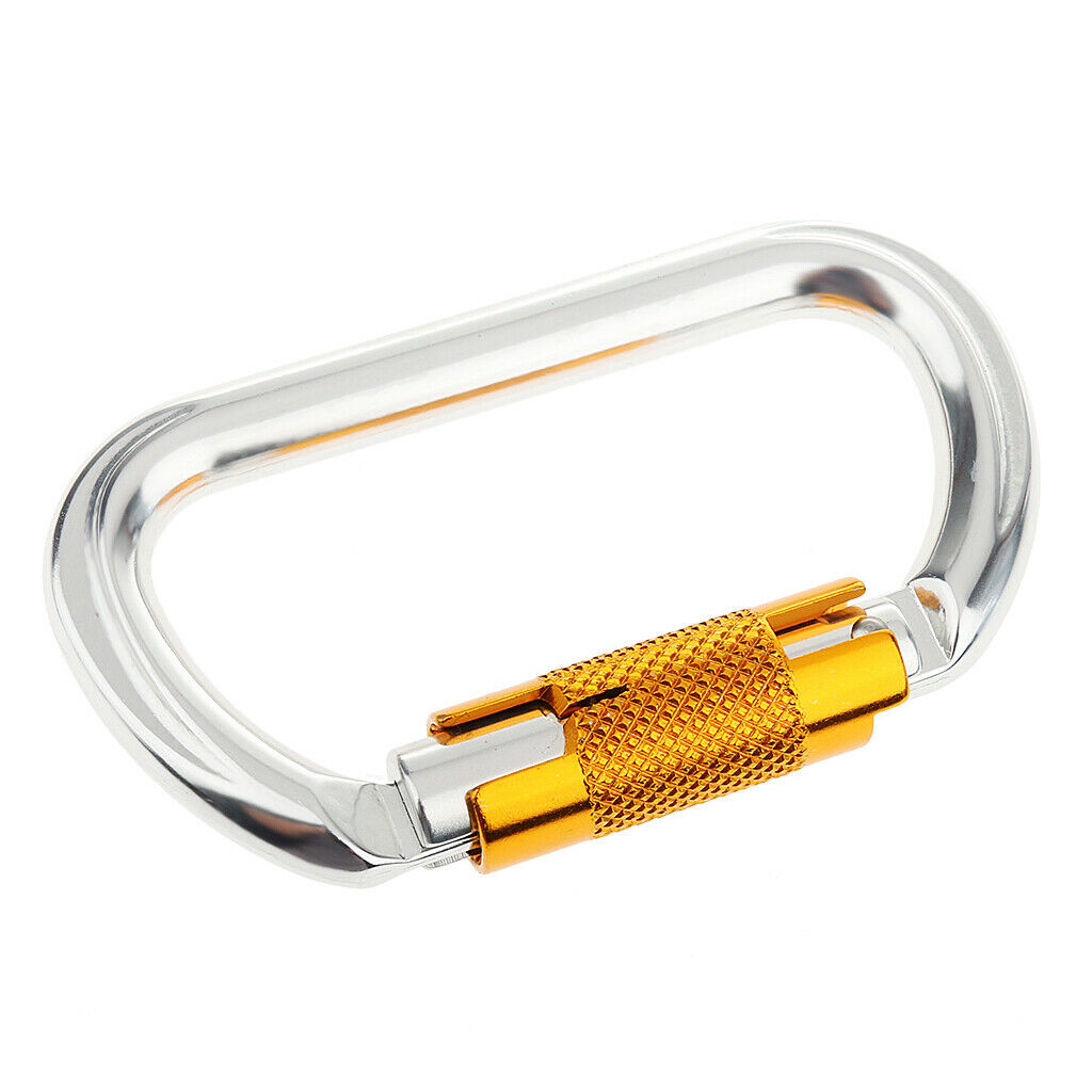 25KN Rock Climbing Tree Carving D Shape Auto Locking Carabiner Equipment