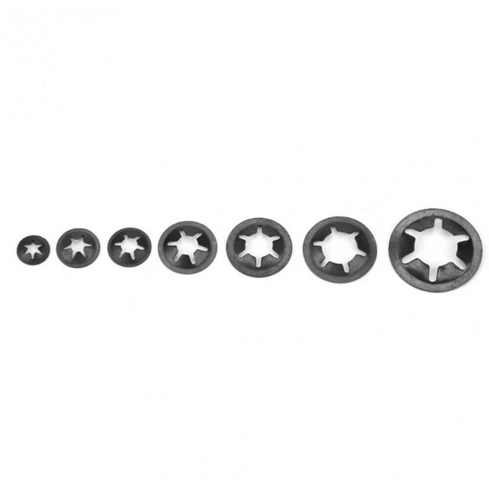 260PCS M3-12 Push-on Quick Locking Washers Star Nut Metal Fastener Assorted Kit