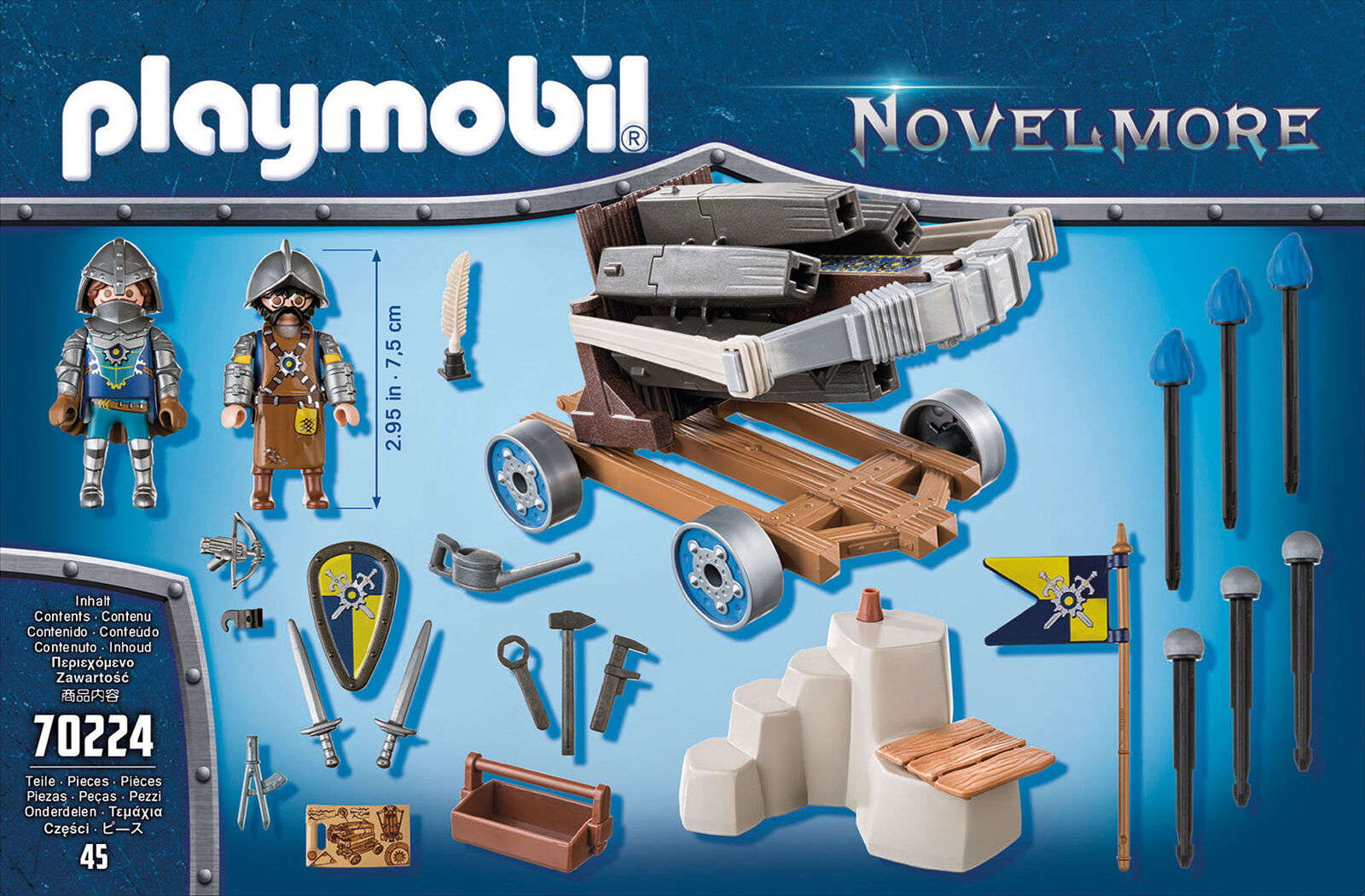70224 Playmobil Knights Novelmore Water Ballista Set with Figures inc 45pcs 5yr+