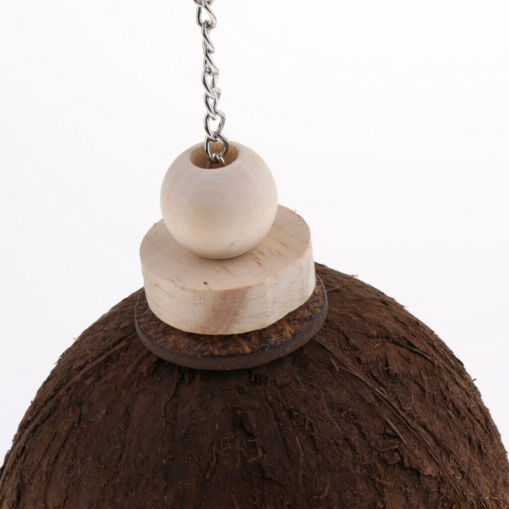 Coconut Shell Bird Nesting House Cage With Hanging Lanyard For Small Pet