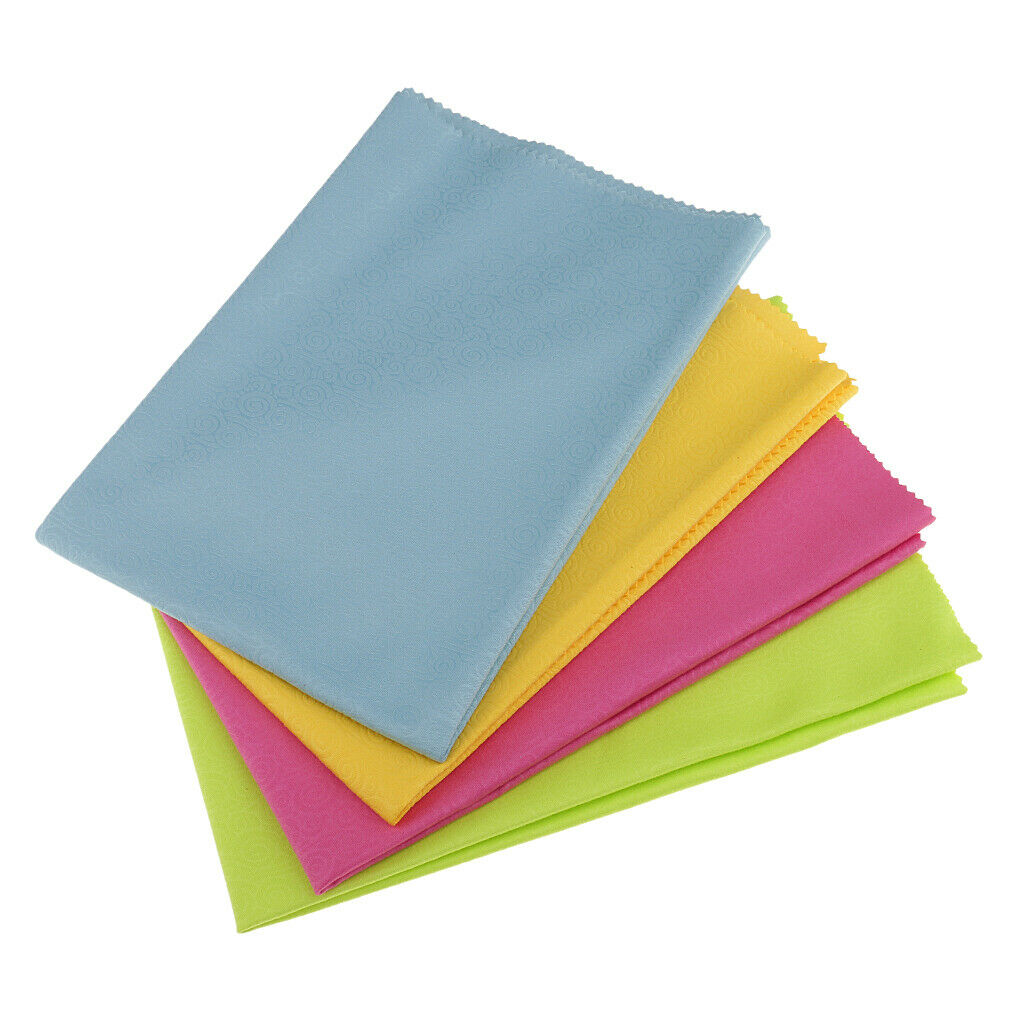 Large 4-Pack Microfiber Cleaning Cloths For Eyeglasses, Camera Lens, Cell