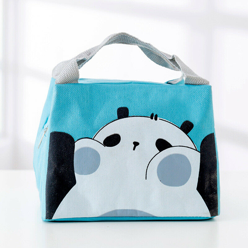 Panda Lunch Tote Bag Insulated Lunch Carrying Handbag Storage Box with key Ring