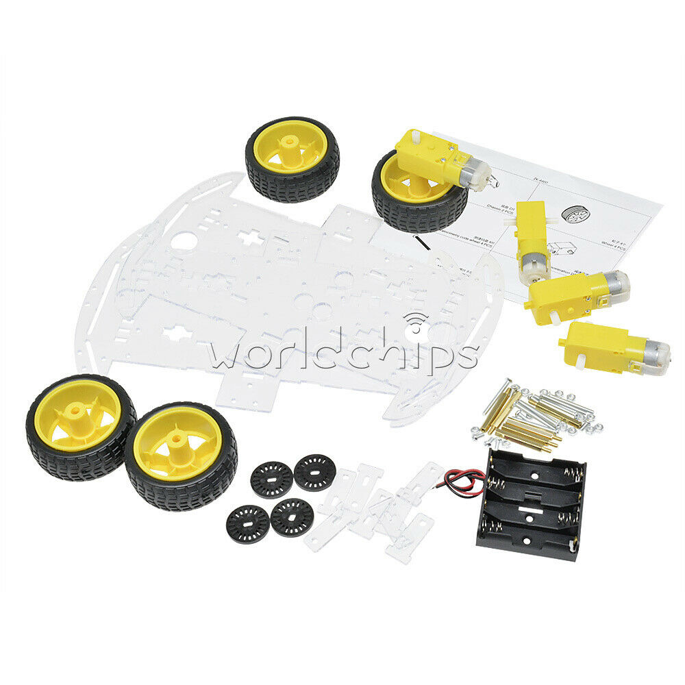 4WD Robot Smart Car Chassis Kits car with Speed Encoder for Arduino M26 Top