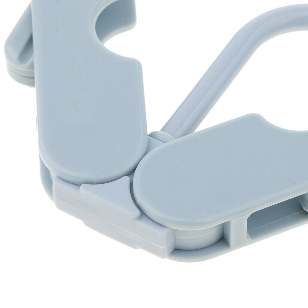 Foldable Clothes Hanger Portable Travel Coat Drying Rack with 4 Clips Blue