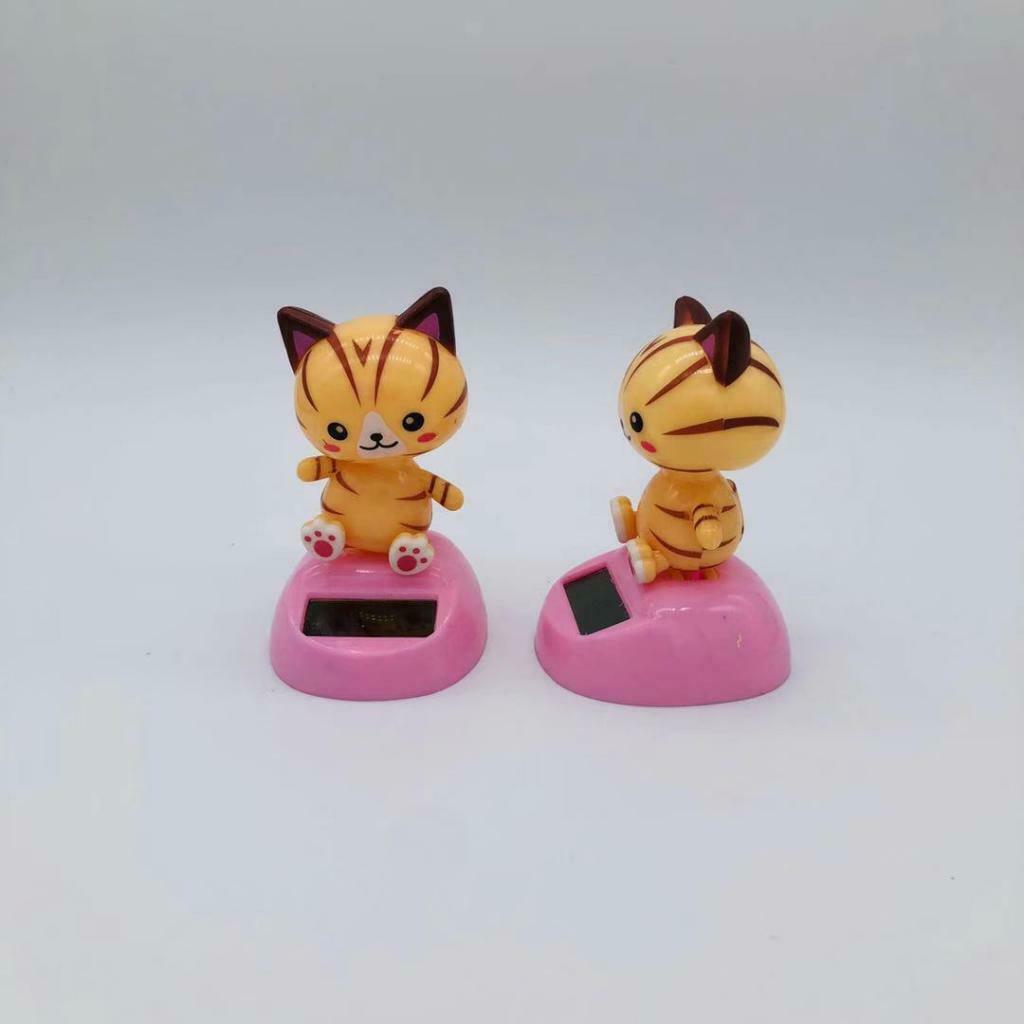 4pcs Solar Powered Dancing Swinging Animated Toys Car Dashboard Ornaments