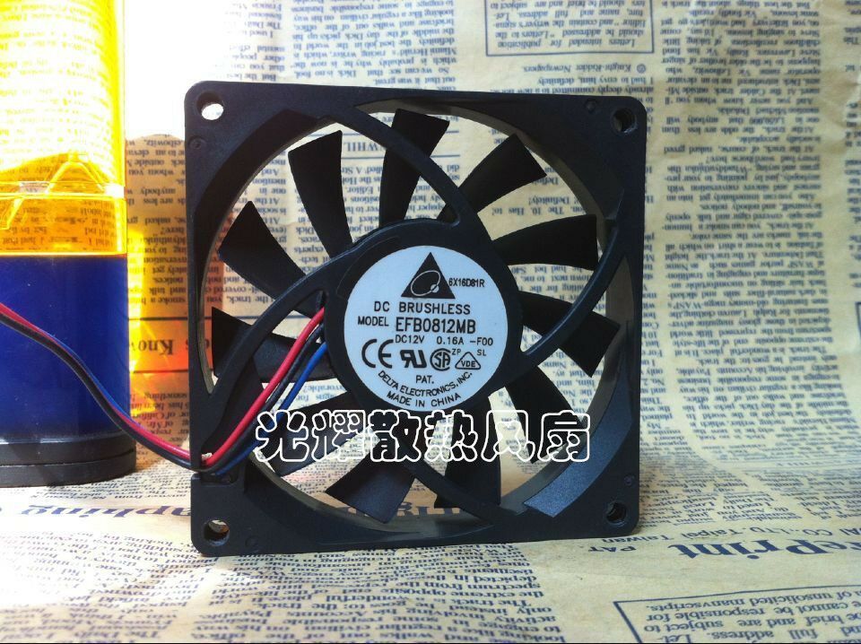 For 1pc Delta EFB0812MB fan 0.16A 12V 3pin 80*80*15mm
