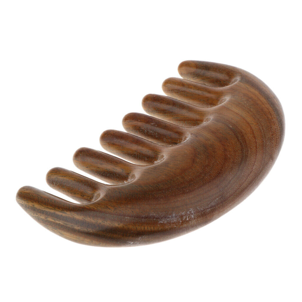 Handcraft Polishing Natural Sandalwood Wooden Scalp Massage Detangling Comb for
