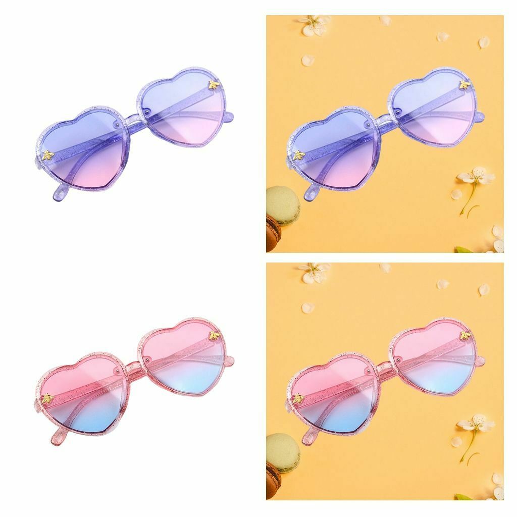 2x Heart Shape Kids Sunglasses Eyewear for Children Eyeglasses Eyeware