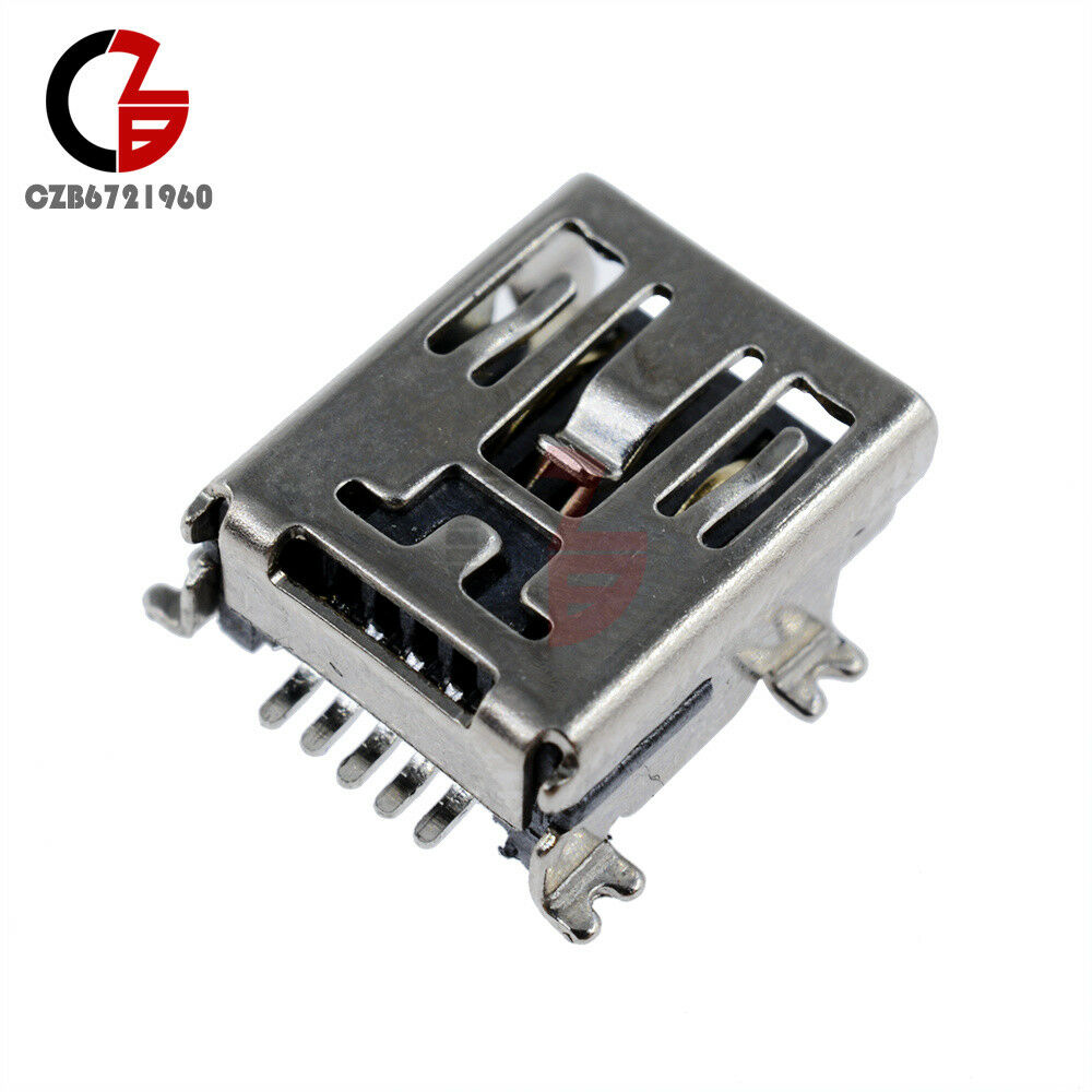 50Pcs Mini USB Type B Female SMT SMD 5-Pin Socket Jack Connector Port PCB Board