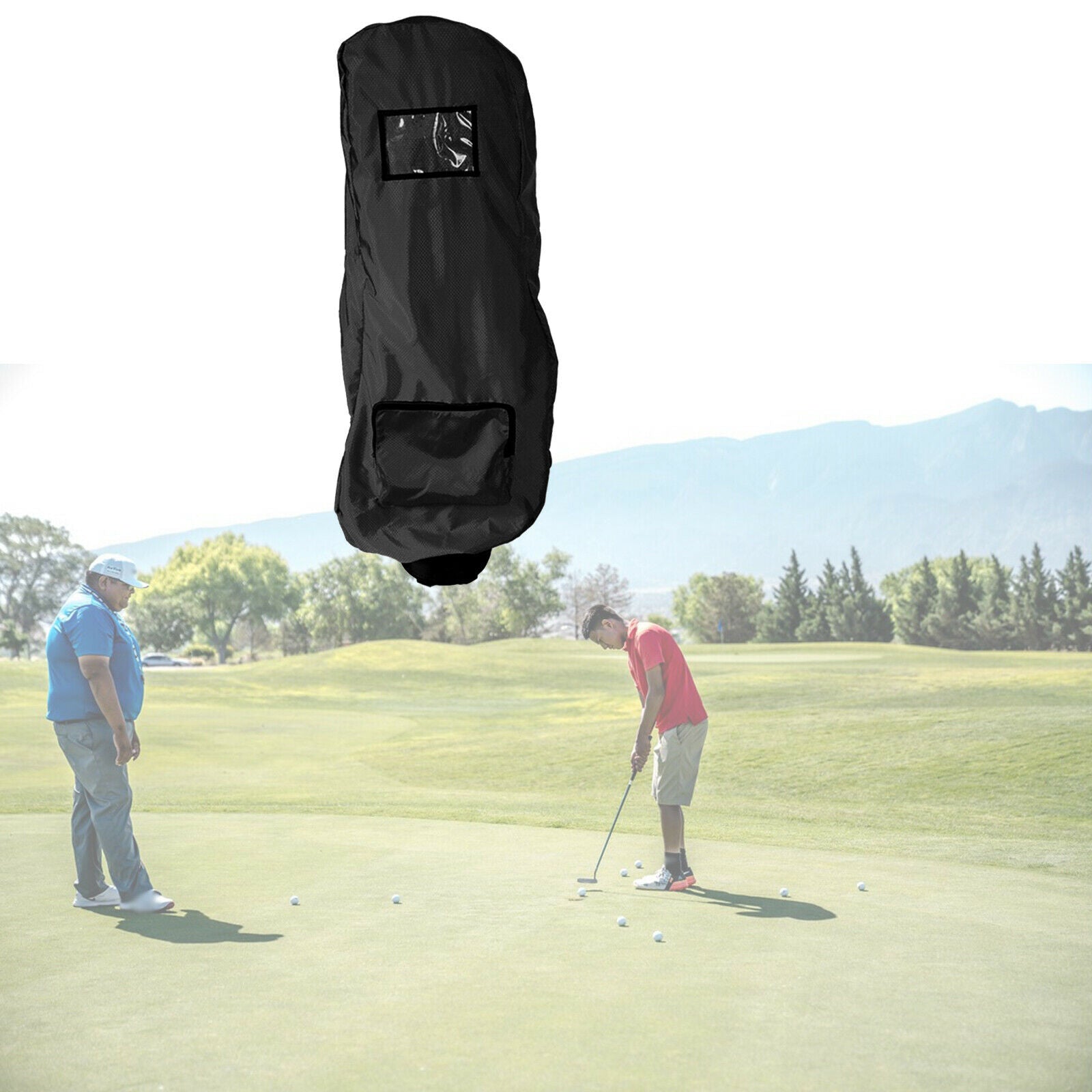 Large Waterproof Collapsible Golf Bag Cover Golf Dustproof Rainproof Black