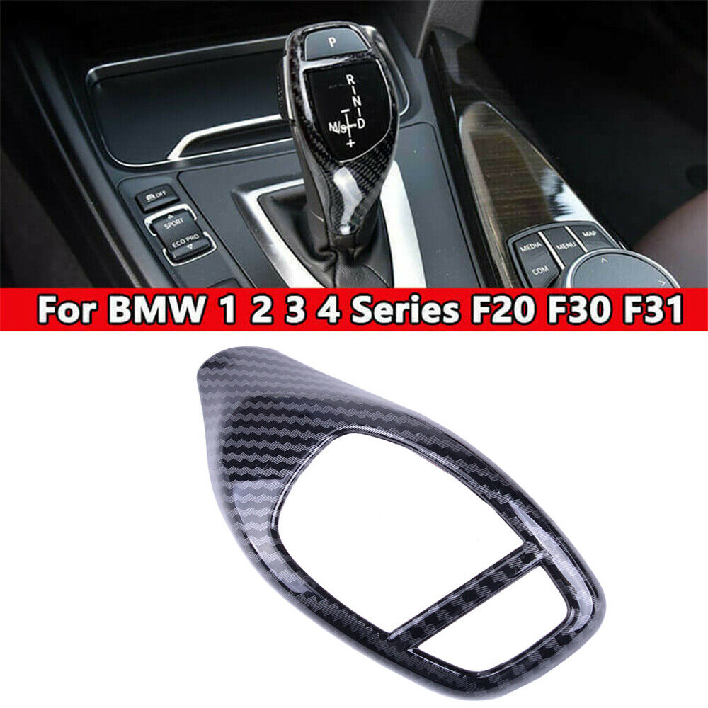 For BMW X3 X4 X5 X6 1 2 3 4 5 6 Series Gear Shift Knob Cover Carbon Fiber Style