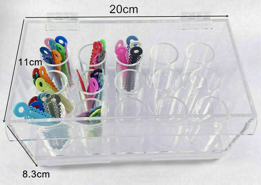 Dental Orthodontic Ligature Tie Holder Storage Box Acrylic Transparent Container
