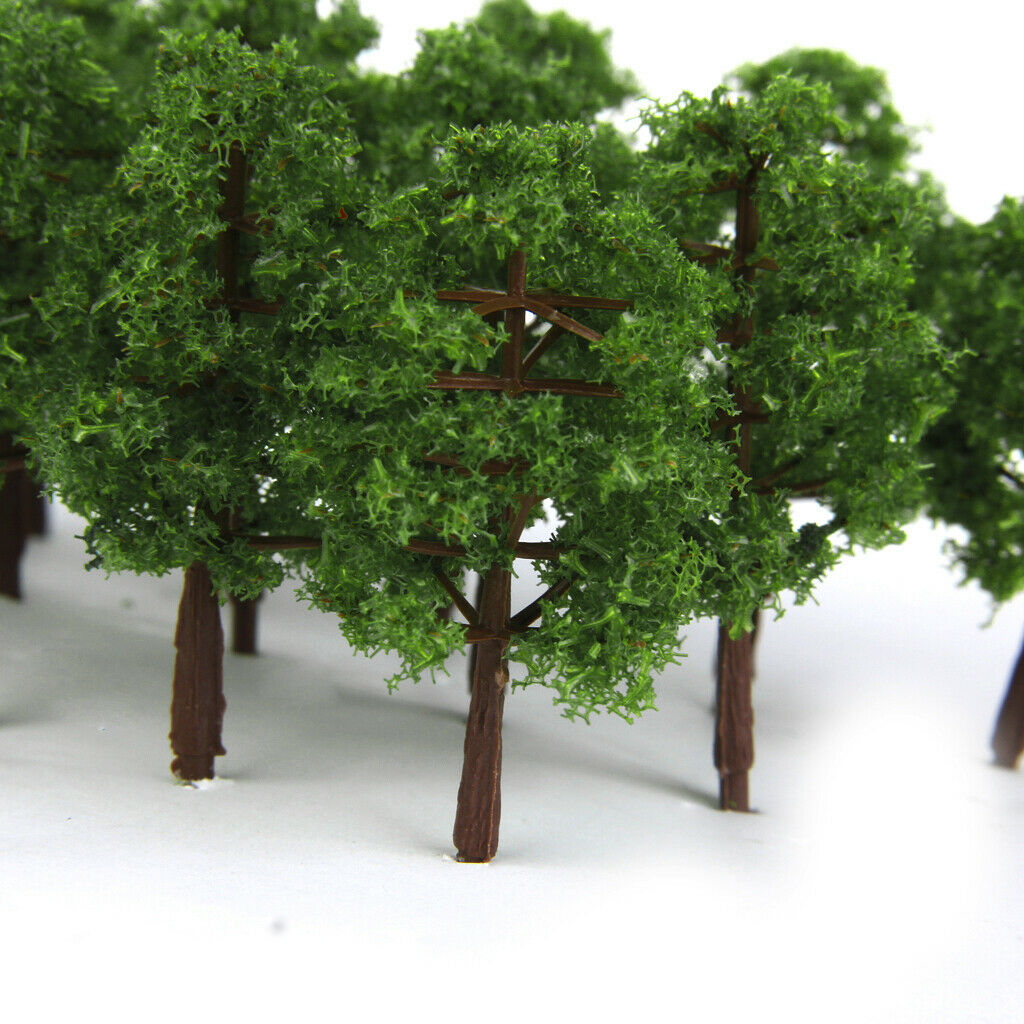 60x Plastic Green Trees Train Park Street Layout Dioramas Decor 1:150 Scale