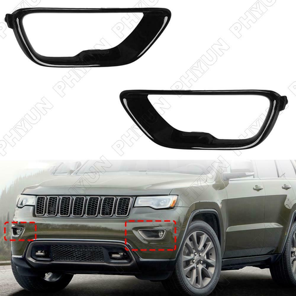 Black Car Fog Light Cover Lamp Frame Accessories For Jeep Grand Cherokee 2017-21