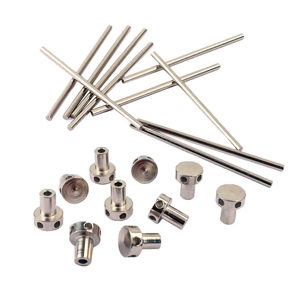 10 Sets Guitar Spoke Wheel Truss Rod Nut Hat Shape with Steel Bar for Guitar
