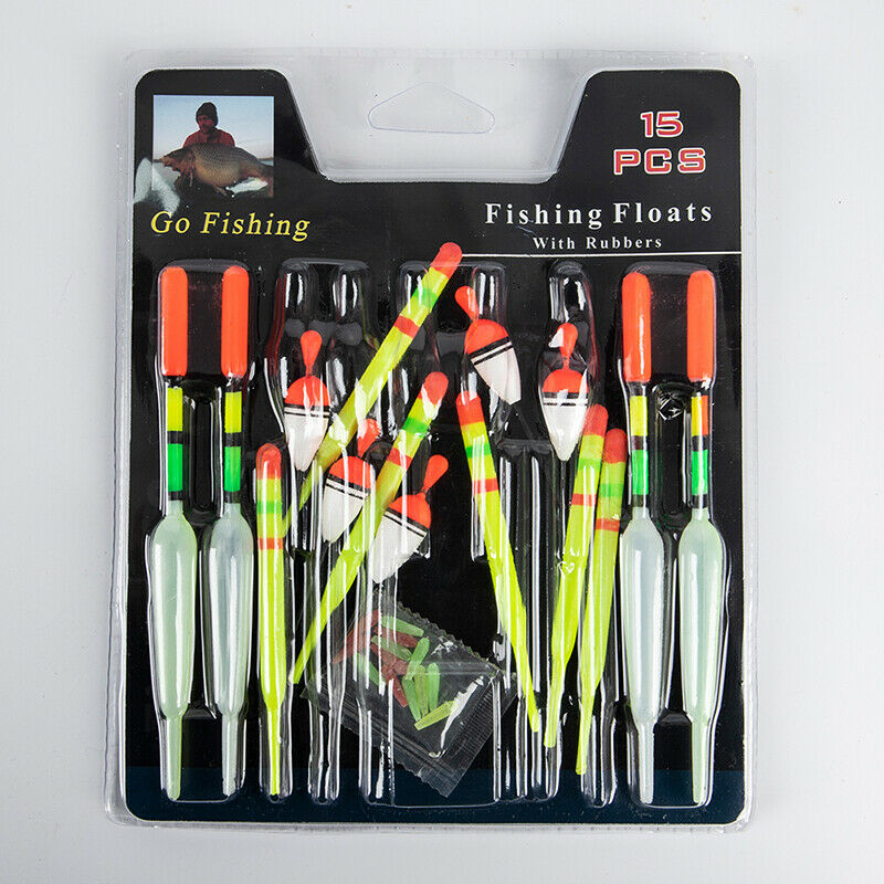 15pcs Assorted Sizes Lot Fishing Floats Bobbers Slip Drift Tube Fishing F.l8