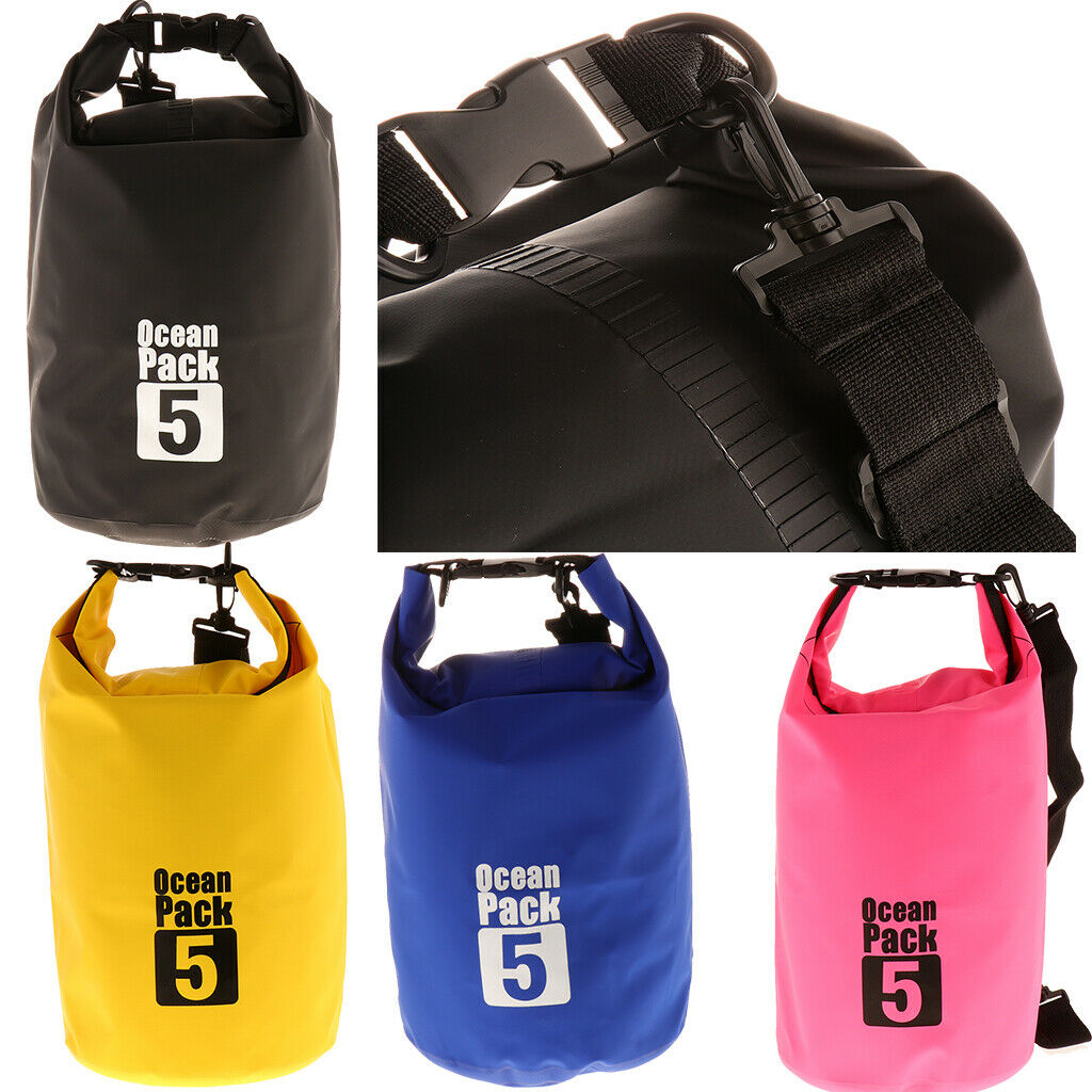 Waterproof Dry Bag Backpack Beach Bucket Rafting Kayaking Dry Sack Black