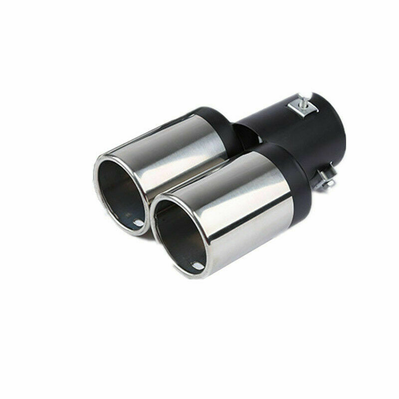 1x Chrome Stainless Steel Car SUV Exhaust Pipe Muffler Tip Tail Y-Pipe Dual Pipe