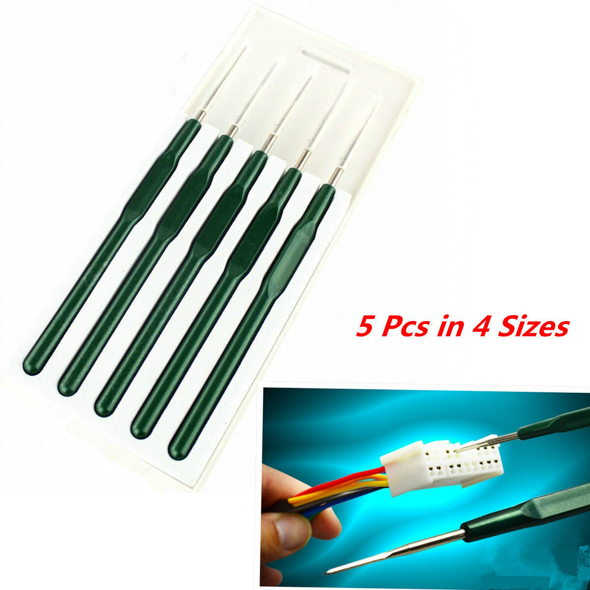 5pc Car Wire Terminal Crimp Pin Maintenance Dismount Removal Tool Titanium Alloy