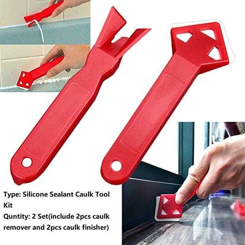 Silicone Sealant Caulking Cement Scraper Tool Removal Tile Dirt Glue 4pcs