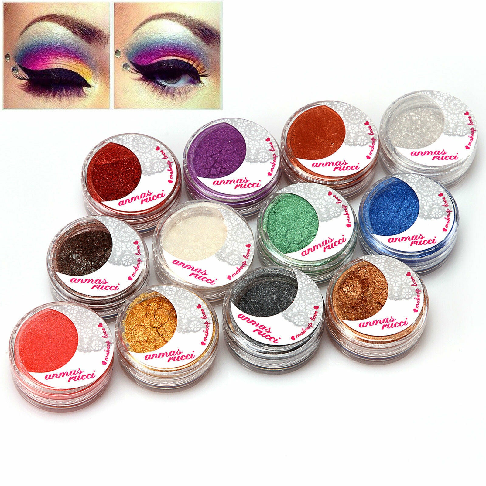 12 Color Makeup Loose Powder Glitter & Eyeshadow Beauty Eye Shadow Pigment