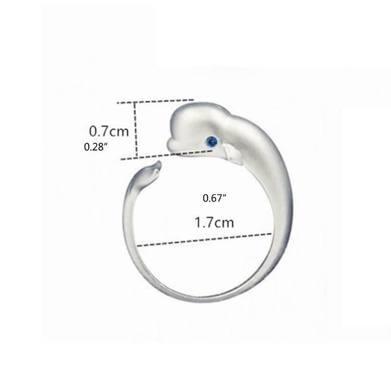 Cute Whale Rings for Women Girls Dainty Open Expandable Adjustable Jewelry