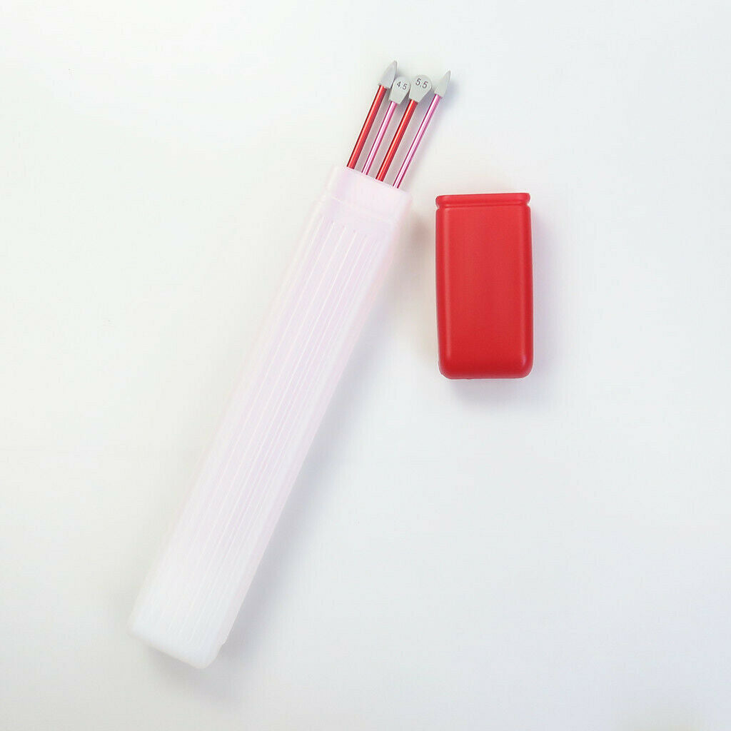 1pcs 41x6cm Plastic Knitting Needle Crochet Hook Tube Case Storage Holder Red
