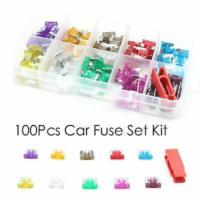 100pcs Assorted Auto Car Micro Blade Fuse Set 3/5/7.5/10/15/20/25/30/35/40A