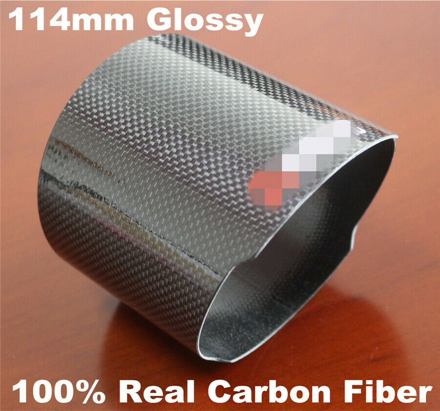 4.5 inch 114mm Carbon Fiber Exhaust Pipe Cover Muffler End Tip Shell For Car SUV