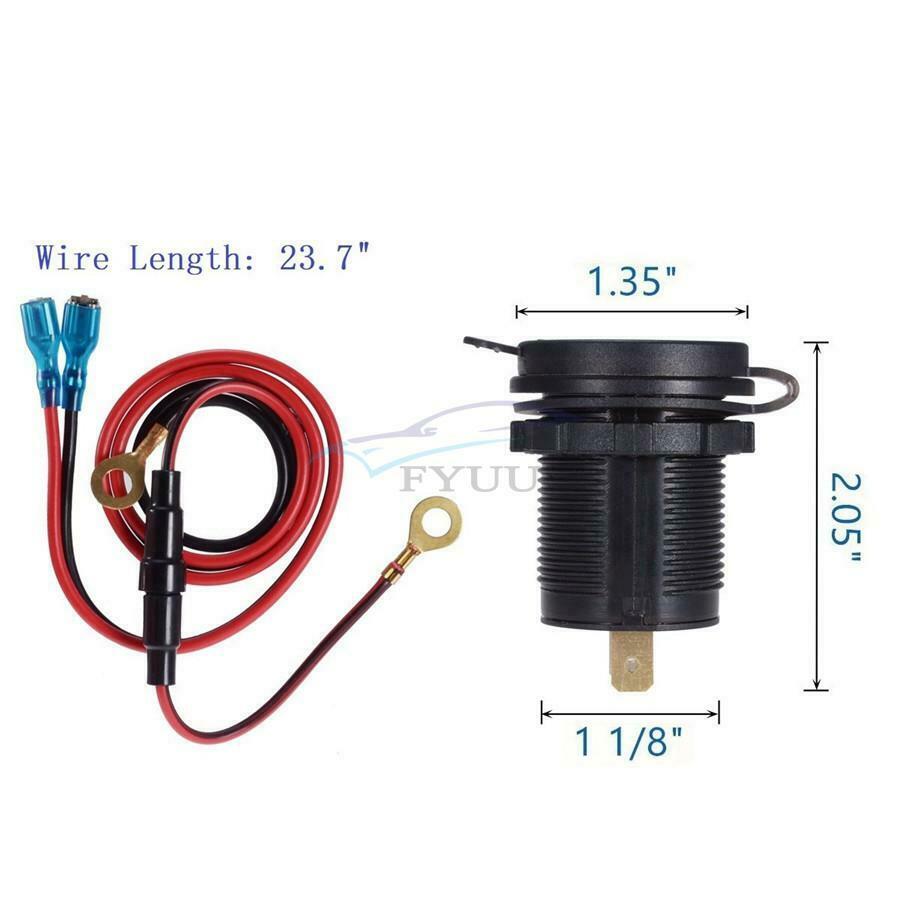 1 Set Waterproof Dual 5V/2.1A Ports USB Charger LED Digital Display Voltmeter