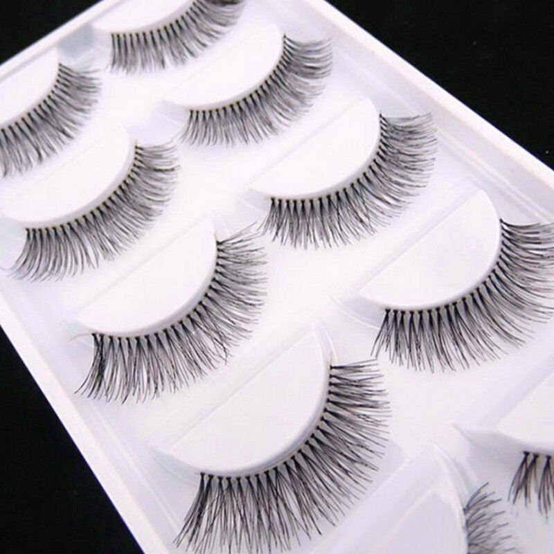 5 Pairs Sexy  Natural Sparse Cross Eye Lashes Extension Long False Eyelashes hs