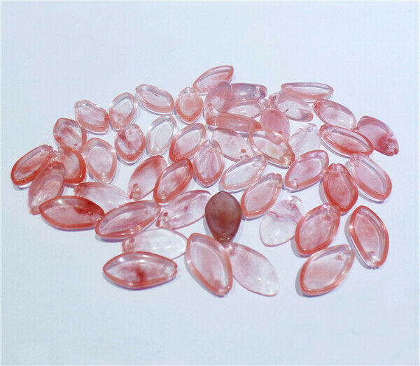 10Pcs 19x10x4mm Red Cherry Quartz Flower Petal Pendant Beads DIY Jewelry HH8400