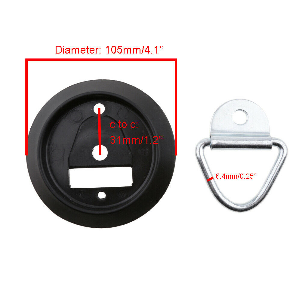 Recessed D Ring Flatbed Truck Car Trailer Tie Down Strap Rope Rings
