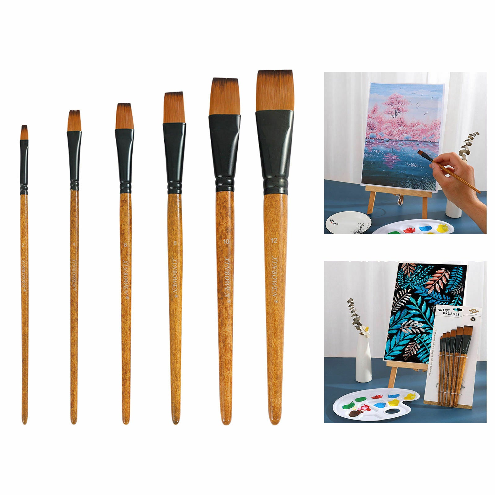 Paint Brushes Fine Detail Wooden Handle Soft Bristles for Art Painting Tools