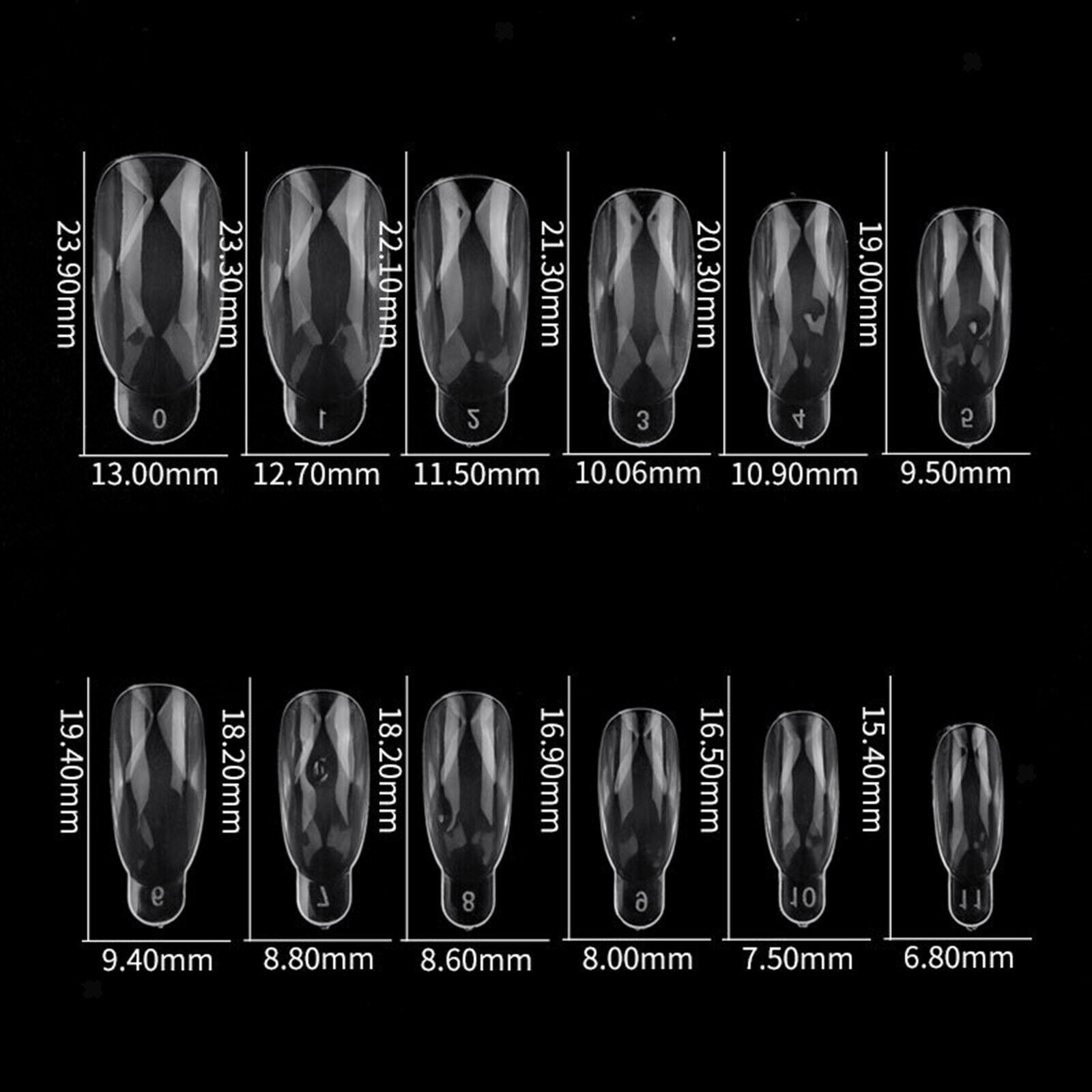 120pcs Dual Forms Fingernail Tips Diamond Shape Manicure For Home Use Salon