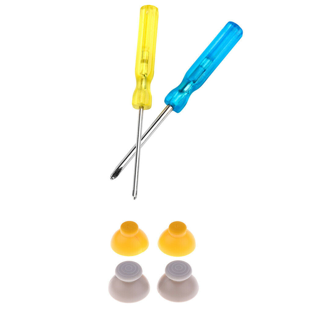 2x Screwdrivers + 4x Analog Stick Caps Replacement for Gamecube Controller