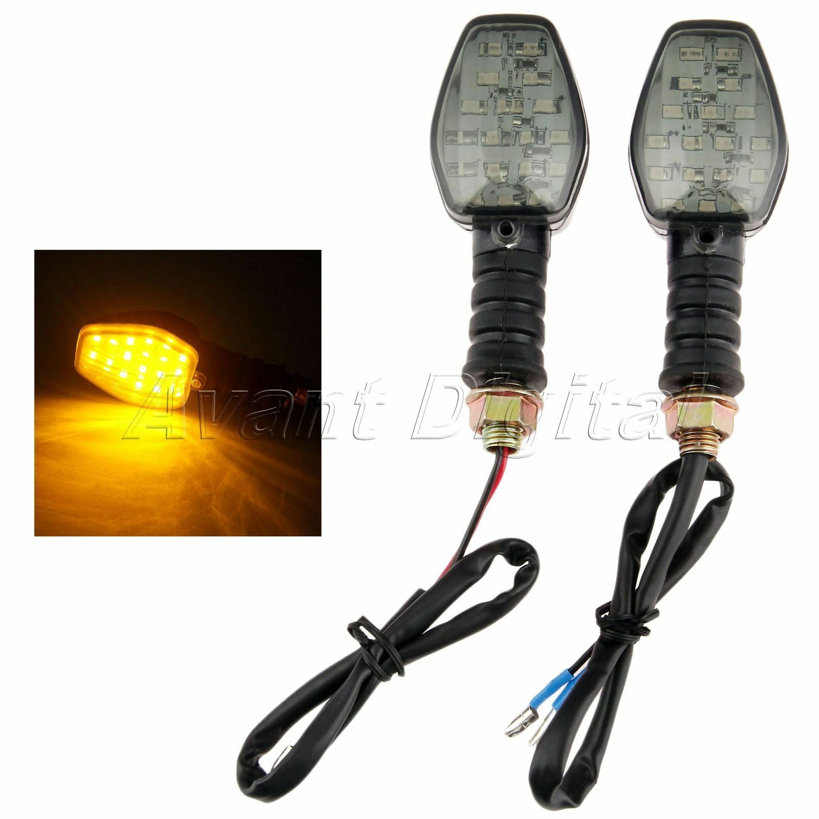 Universal 12V Cafe Racer Bobber Chopper Motorcycle Turn Signals Indicator Lights