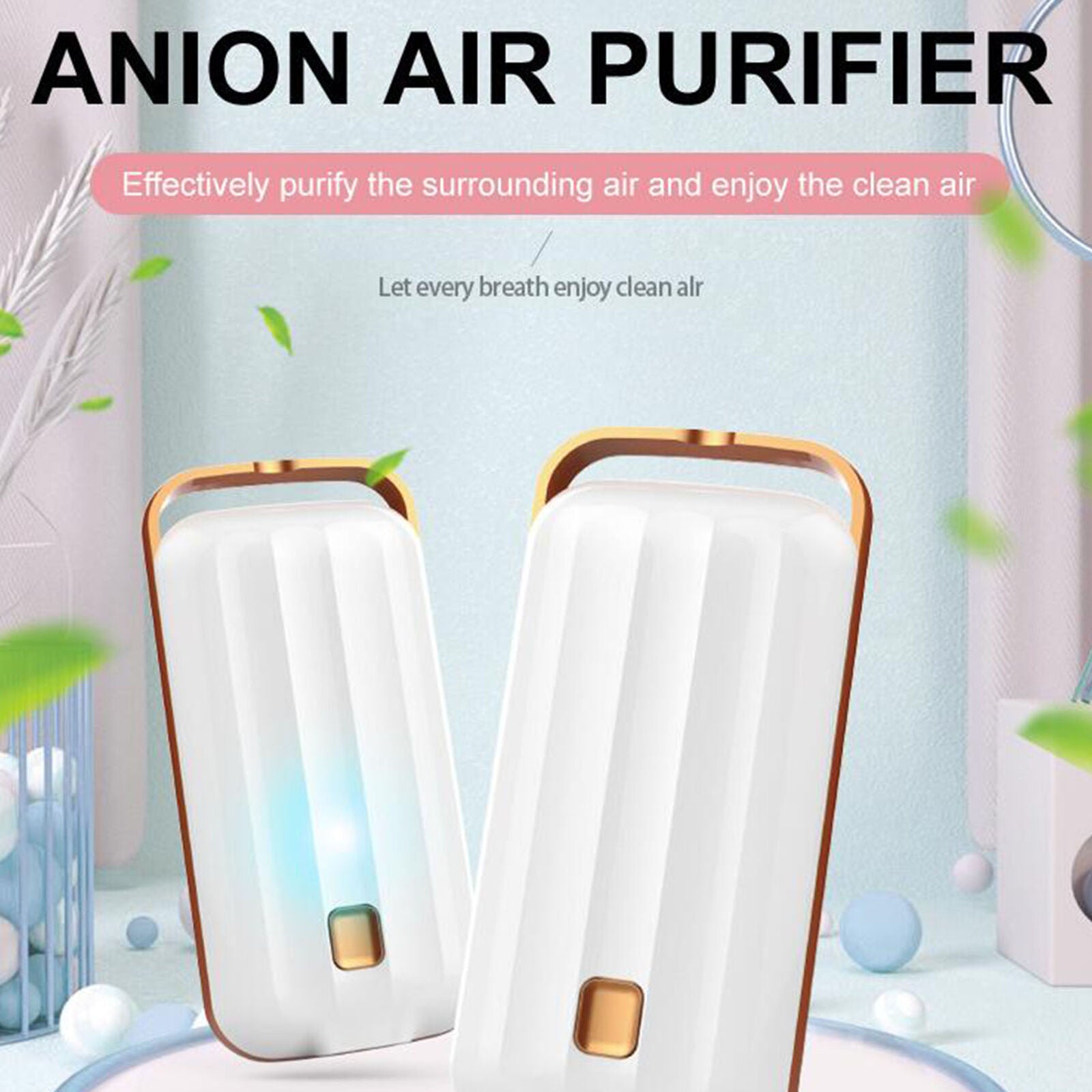 Portable Necklace Air Purifier Mini Anion Wearable Negative Lonizer Generator