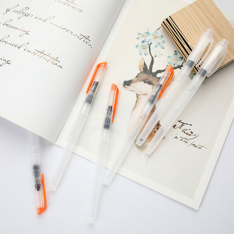 6Pcs Water Color Brush Pencil Portable Paint Brush Soft Watercolor Brush .l8