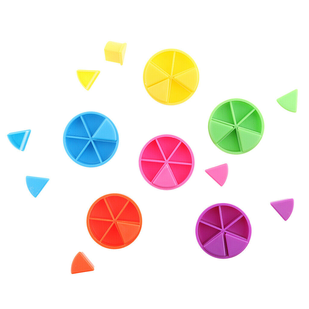 42pcs Trivial Search Pack Colorful Math Fraction Pie Pieces