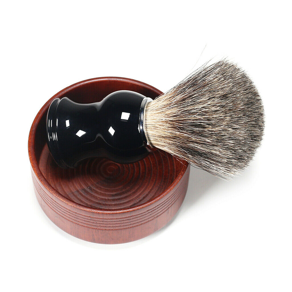 MagiDeal Men Oak Wood Shaving Cup Bowl Beard Mustache Shave