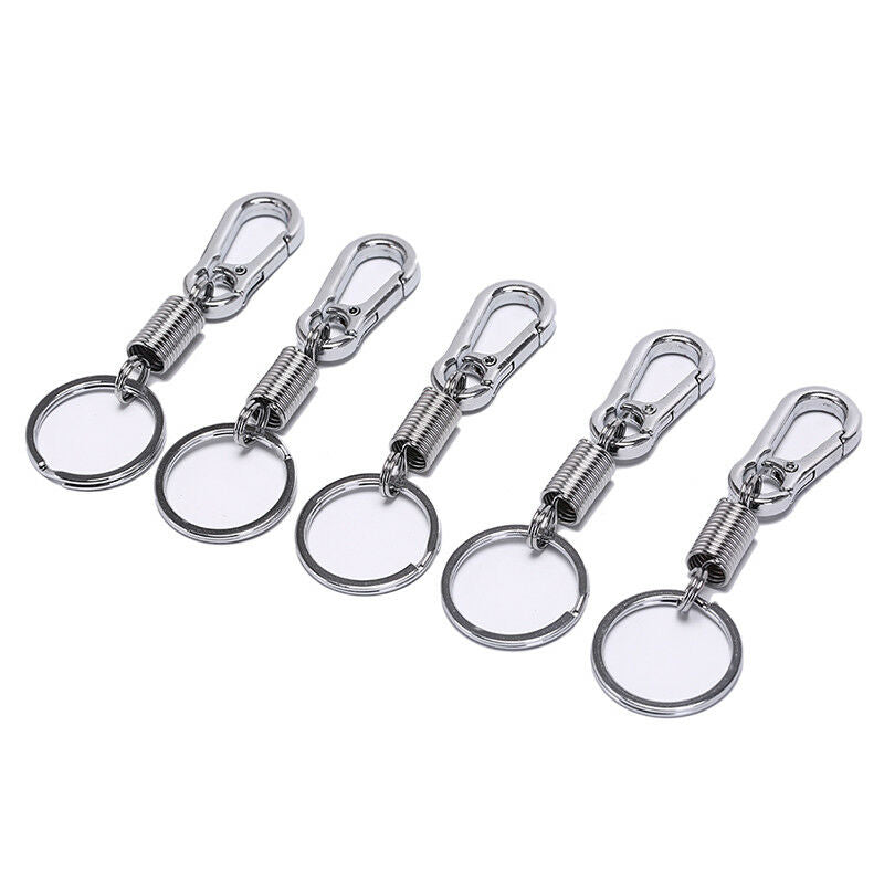 5pcs outdoor stainless steel retractable buckle hanging carabiner keychai.l8