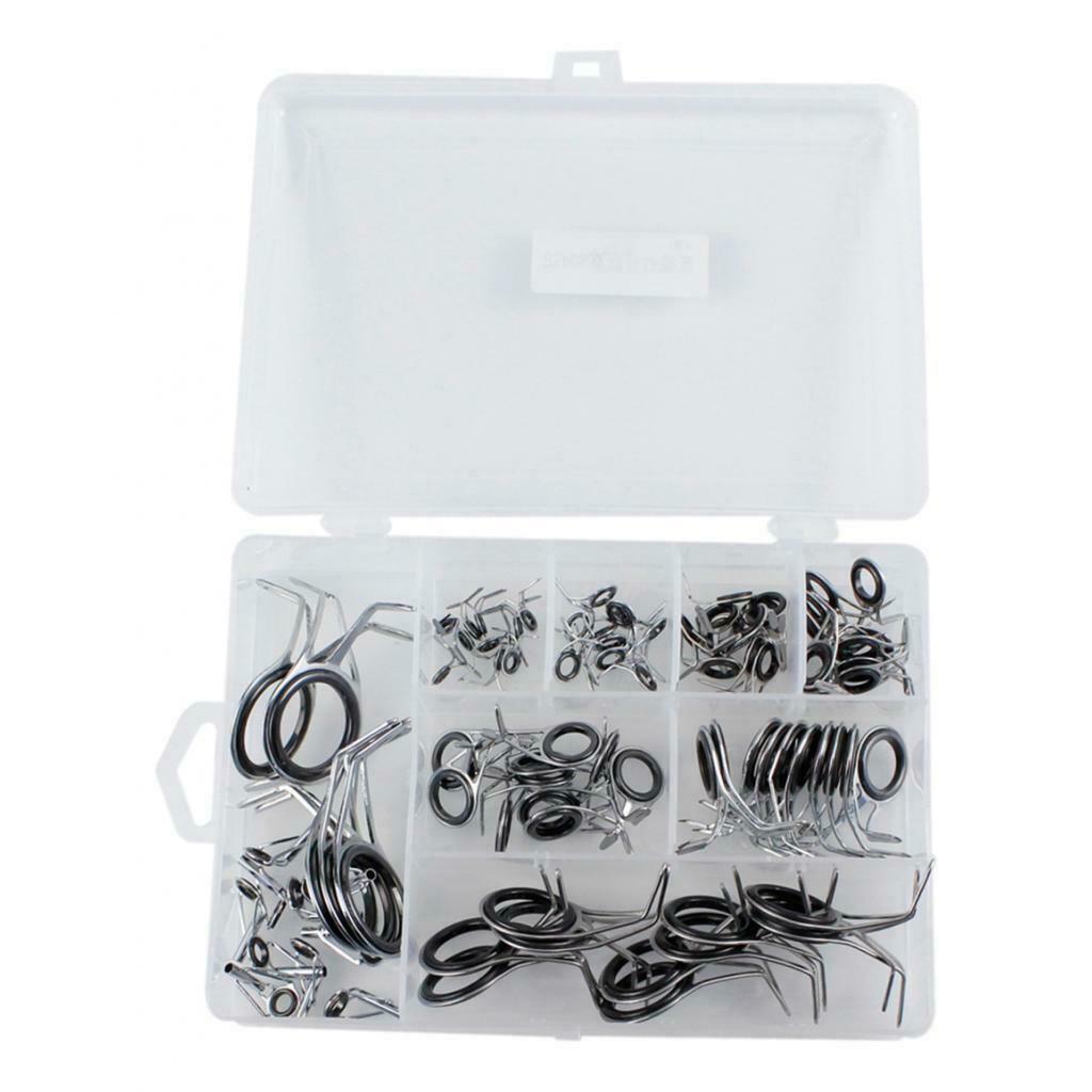 85 Pieces Fishing Rod Guides Tip Top Ring Pole Repair Set Anti-corrosive