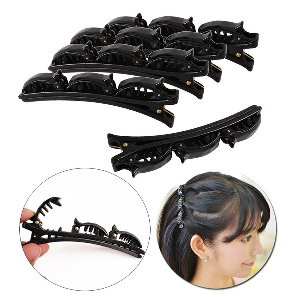 5x Plastic Non Slip Hair Clips - Professional Hairdressing Styling Sectioning