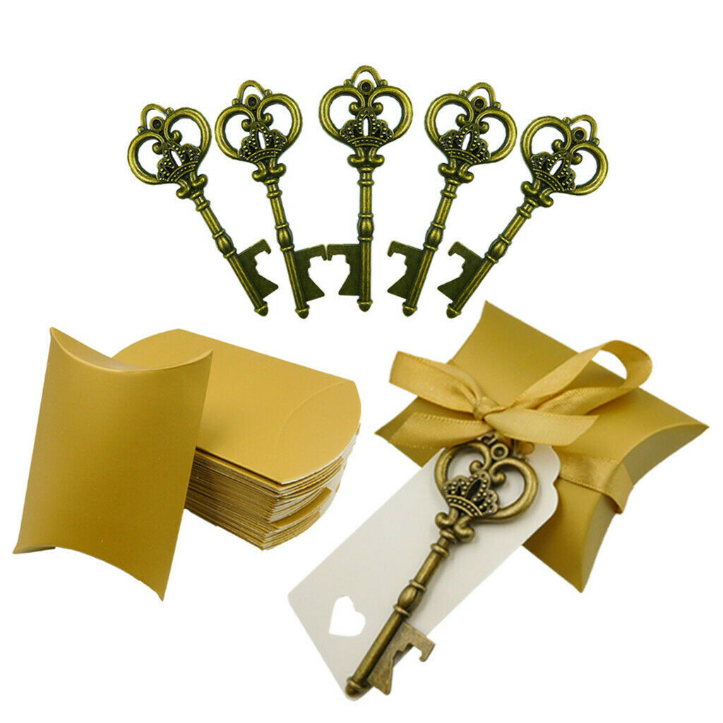 5pcs wedding party favor guest gifts candy box and bottle openers ornaments