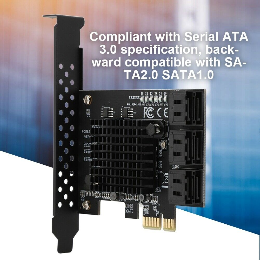 6-Port SATA 3.0 PCI Express Expansion Card Board Adapter for SATA 6G 3G 1.5G HDD