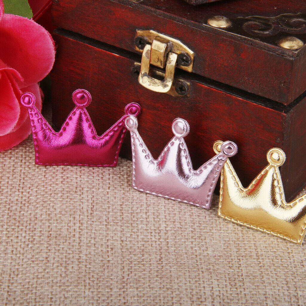 20pcs PU Crown Hair Clips Making For Baby Girls