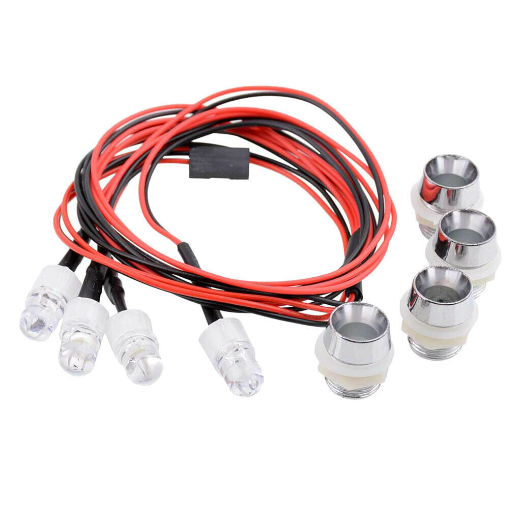 LED Light 8mm 2 White and 2 Red LEDs for RC Cars 1/5 1/8 1/10 1/12 1/16 DIY