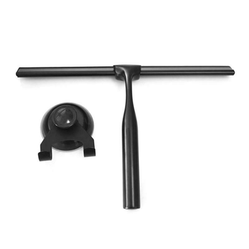 Stainless Steel Shower Squeegee Window Wiper Cleaner with Suction Hook Bathroom