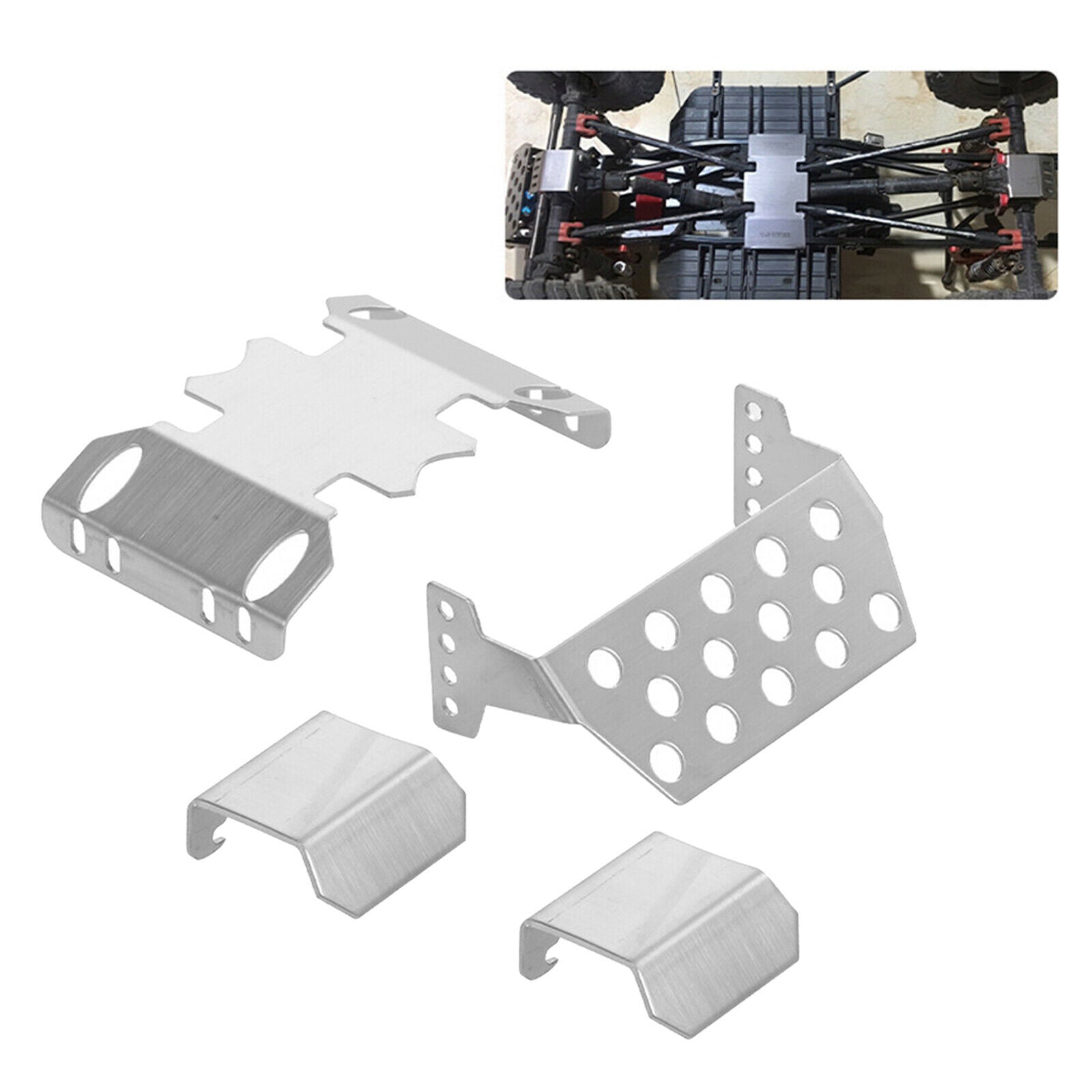 4pcs/set Chassis Armor for 1:10 Axial SCX10 II 90046 90047 Crawler Buggy